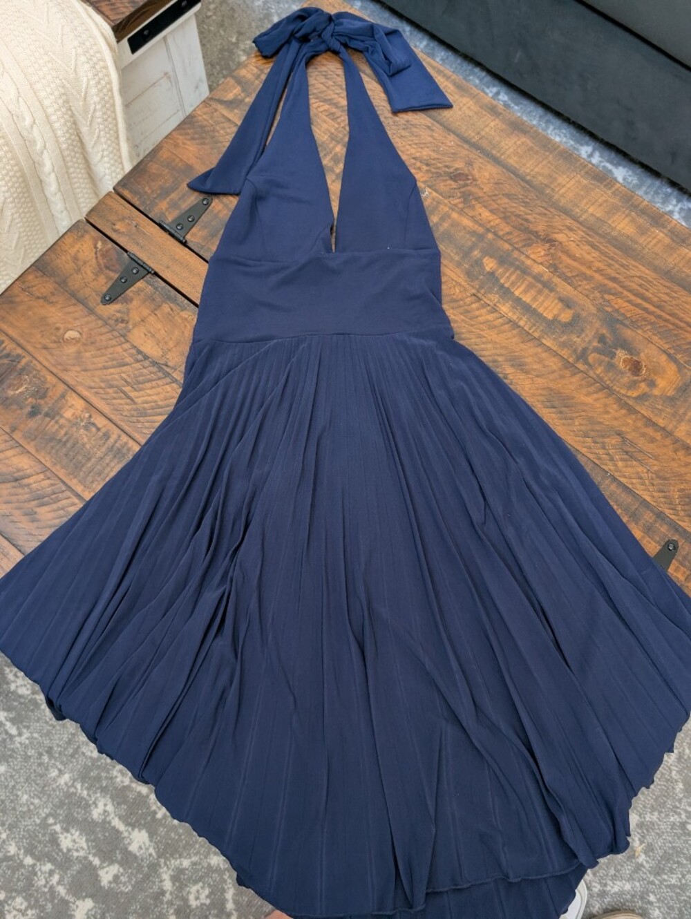 Women's Navy Pleated Skirt